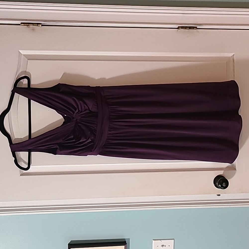 V-Neck Purple Dress